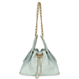 Pre-owned Chanel Small 25 Hobo Bag Light Blue Caviar Antique Gold Hardware - Thumbnail View 7