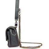 Pre-owned Chanel Small Double Carry Waist Chain Flap Bag Purple Iridescent Goatskin Rainbow Hardware - Thumbnail View 5