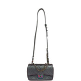 Pre-owned Chanel Small Double Carry Waist Chain Flap Bag Purple Iridescent Goatskin Rainbow Hardware - Thumbnail View 7