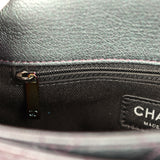 Pre-owned Chanel Small Double Carry Waist Chain Flap Bag Purple Iridescent Goatskin Rainbow Hardware - Thumbnail View 9