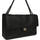 Chanel Maxi "Souplissimo" Large Flap Bag Black Grained Calfskin Gold Hardware - Thumbnail View 2