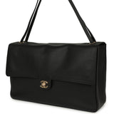 Chanel Maxi "Souplissimo" Large Flap Bag Black Grained Calfskin Gold Hardware - Thumbnail View 5