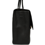 Chanel Maxi "Souplissimo" Large Flap Bag Black Grained Calfskin Gold Hardware - Thumbnail View 3