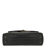 Chanel Top Handle Envelope Flap Bag Grey Croc Embossed Calfskin Gold Hardware - Thumbnail View 6