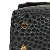 Chanel Top Handle Envelope Flap Bag Grey Croc Embossed Calfskin Gold Hardware - Thumbnail View 8