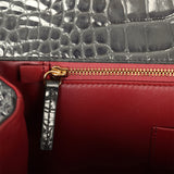 Chanel Top Handle Envelope Flap Bag Grey Croc Embossed Calfskin Gold Hardware - Thumbnail View 10