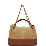 Chanel Small Coco Base Hobo Bag  Beige Suede, Camel Lambskin Brushed Gold Hardware - Thumbnail View 7