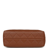 Chanel Small Coco Base Hobo Bag  Beige Suede, Camel Lambskin Brushed Gold Hardware - Thumbnail View 6