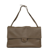 Chanel Maxi "Souplissimo" Large Flap Bag Dark Khaki Grained Calfskin Gold Hardware - Thumbnail View 7