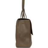 Chanel Maxi "Souplissimo" Large Flap Bag Dark Khaki Grained Calfskin Gold Hardware - Thumbnail View 3