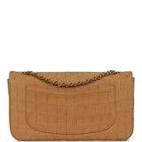 Chanel Maxi "Souplissimo" Small Flap Bag Camel Croc Embossed Suede Gold Hardware - Thumbnail View 4