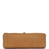 Chanel Maxi "Souplissimo" Small Flap Bag Camel Croc Embossed Suede Gold Hardware - Thumbnail View 6