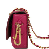 Chanel Mini Flap Bag with Round Coin Pouch Fuchsia Calfskin Antique Gold Hardware - Thumbnail View 6