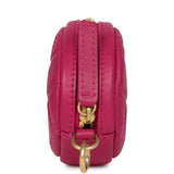 Chanel Mini Flap Bag with Round Coin Pouch Fuchsia Calfskin Antique Gold Hardware - Thumbnail View 12