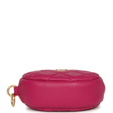 Chanel Mini Flap Bag with Round Coin Pouch Fuchsia Calfskin Antique Gold Hardware - Thumbnail View 14