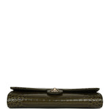 Chanel Long Top Handle Clutch with Chain Khaki Croc Embossed Calfskin Gold Hardware - Thumbnail View 5