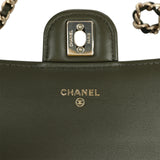 Chanel Long Top Handle Clutch with Chain Khaki Croc Embossed Calfskin Gold Hardware - Thumbnail View 8