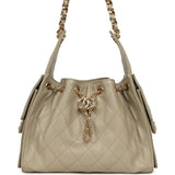 Chanel Small 25 Hobo Bag Beige Caviar Gold Hardware - Thumbnail View 1
