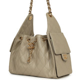 Chanel Small 25 Hobo Bag Beige Caviar Gold Hardware - Thumbnail View 5