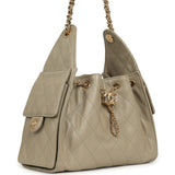 Chanel Small 25 Hobo Bag Beige Caviar Gold Hardware - Thumbnail View 2