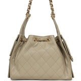 Chanel Small 25 Hobo Bag Beige Caviar Gold Hardware - Thumbnail View 4