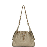 Chanel Small 25 Hobo Bag Beige Caviar Gold Hardware - Thumbnail View 6