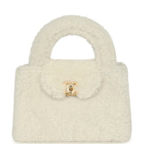 Chanel Small Kelly Shopper White Shearling Gold Hardware - Thumbnail View 1