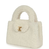 Chanel Small Kelly Shopper White Shearling Gold Hardware - Thumbnail View 5