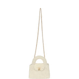 Chanel Small Kelly Shopper White Shearling Gold Hardware - Thumbnail View 7