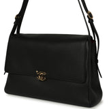 Chanel Trapezoid Maxi Flap Bag Black Grained Calfskin Gold Hardware - Thumbnail View 5