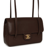 Chanel Small Preppy Coco Flap Bag Dark Brown Shiny Caviar Brushed Gold Hardware - Thumbnail View 2