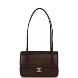 Chanel Small Preppy Coco Flap Bag Dark Brown Shiny Caviar Brushed Gold Hardware - Thumbnail View 7