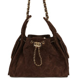 Chanel Small 25 Hobo Bag Dark Brown Suede Gold Hardware - Thumbnail View 1