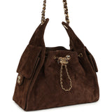 Chanel Small 25 Hobo Bag Dark Brown Suede Gold Hardware - Thumbnail View 2