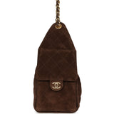 Chanel Small 25 Hobo Bag Dark Brown Suede Gold Hardware - Thumbnail View 3