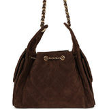 Chanel Small 25 Hobo Bag Dark Brown Suede Gold Hardware - Thumbnail View 4
