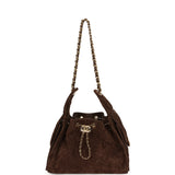Chanel Small 25 Hobo Bag Dark Brown Suede Gold Hardware - Thumbnail View 7