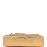Chanel Top Handle Long Vanity Case with Chain Gold Metallic Lizard Embossed Calfskin Silver Hardware - Thumbnail View 6