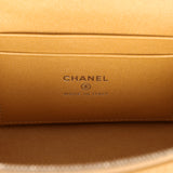 Chanel Top Handle Long Vanity Case with Chain Gold Metallic Lizard Embossed Calfskin Silver Hardware - Thumbnail View 9