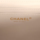 Chanel Small Flap Bag with Top Handle Light Grey Lambskin Lacquered Metal Hardware - Thumbnail View 9