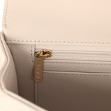 Chanel Small Flap Bag with Top Handle Light Grey Lambskin Lacquered Metal Hardware - Thumbnail View 10
