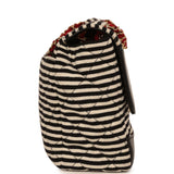 Pre-owned Chanel Jumbo Coco Sailor Flap Bag Navy Blue, Lambskin, White, Navy Blue Jersey Gold Hardware - Thumbnail View 3