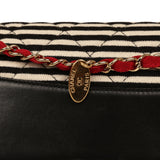 Pre-owned Chanel Jumbo Coco Sailor Flap Bag Navy Blue, Lambskin, White, Navy Blue Jersey Gold Hardware - Thumbnail View 7