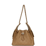 Chanel Small 25 Hobo Bag Light Brown Caviar Gold Hardware - Thumbnail View 7