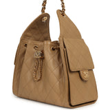 Chanel Small 25 Hobo Bag Light Brown Caviar Gold Hardware - Thumbnail View 5