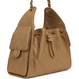 Chanel Small 25 Hobo Bag Light Brown Caviar Gold Hardware - Thumbnail View 2