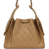 Chanel Small 25 Hobo Bag Light Brown Caviar Gold Hardware - Thumbnail View 4