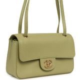 Chanel Mini "Souplissimo" Flap Bag Green Grained Calfskin Gold Hardware - Thumbnail View 2