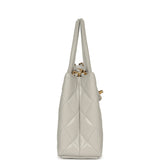 Chanel Small Kelly Light Grey Shiny Aged Calfskin Brushed Gold Hardware - Thumbnail View 3
