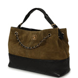 Chanel Small Coco Base Hobo Bag Khaki Suede, Black Lambskin Gold Hardware - Thumbnail View 5